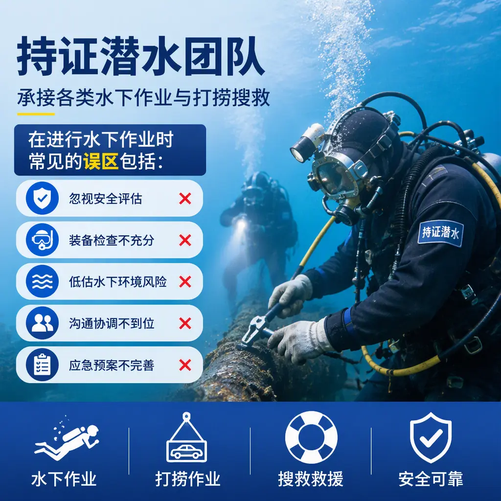 持证潜水团队，承接各类水下作业与打捞搜救望都