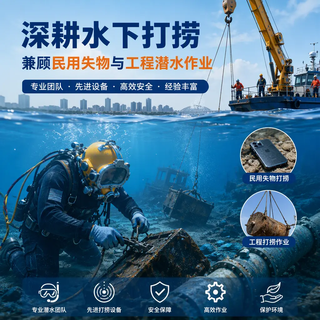 深耕水下打捞，兼顾民用失物与工程潜水作业望都